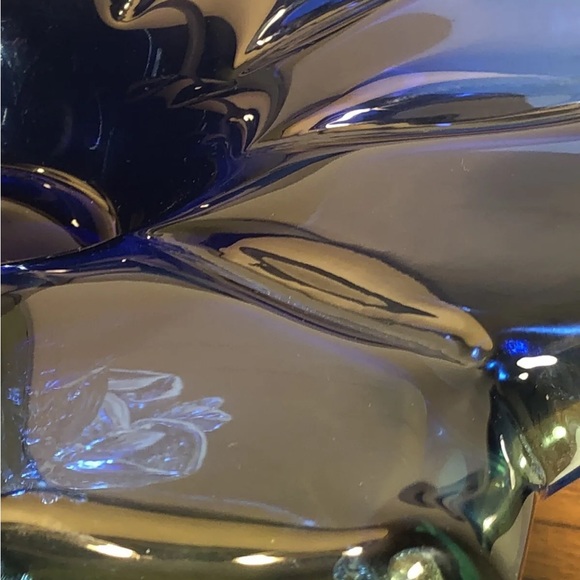 Beautiful Large Italian Glass Compote Floral Design Bowl With Silver Ped… - Picture 9 of 12